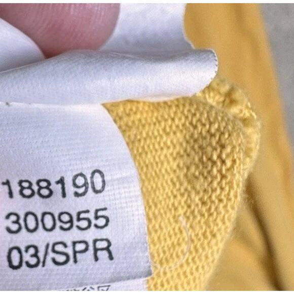 Vtg Y2K Rugby Shirt Mens XXL Yellow Navy Stripe Preppy Cotton Classic Pullover - Picture 10 of 16